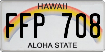 HI license plate FFP708