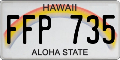 HI license plate FFP735