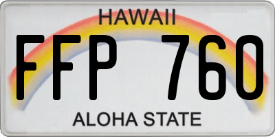 HI license plate FFP760
