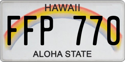 HI license plate FFP770