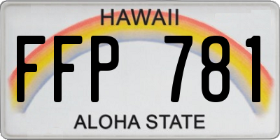 HI license plate FFP781