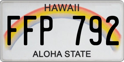 HI license plate FFP792
