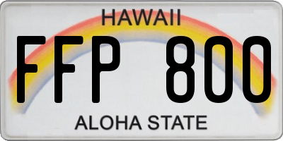 HI license plate FFP800