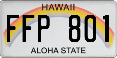 HI license plate FFP801