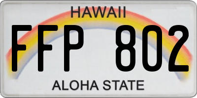 HI license plate FFP802