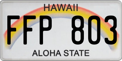 HI license plate FFP803