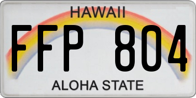 HI license plate FFP804