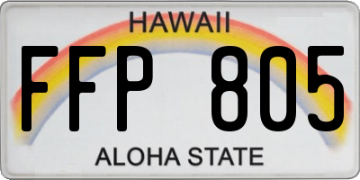 HI license plate FFP805