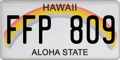 HI license plate FFP809