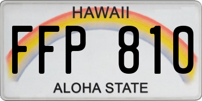HI license plate FFP810
