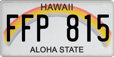 HI license plate FFP815
