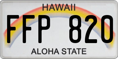 HI license plate FFP820