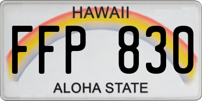 HI license plate FFP830