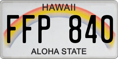 HI license plate FFP840