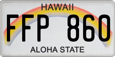 HI license plate FFP860