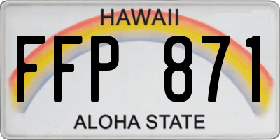 HI license plate FFP871