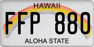 HI license plate FFP880