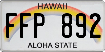 HI license plate FFP892