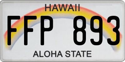 HI license plate FFP893