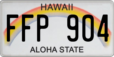 HI license plate FFP904