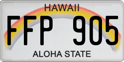HI license plate FFP905