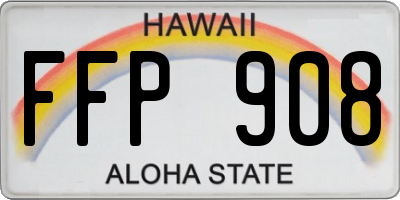HI license plate FFP908
