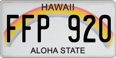 HI license plate FFP920