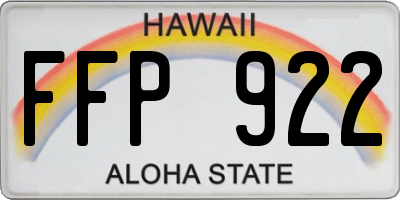 HI license plate FFP922