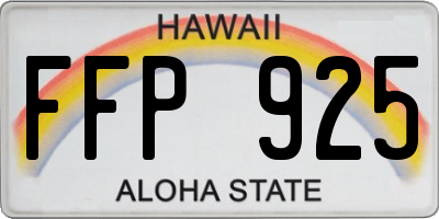 HI license plate FFP925