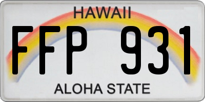 HI license plate FFP931