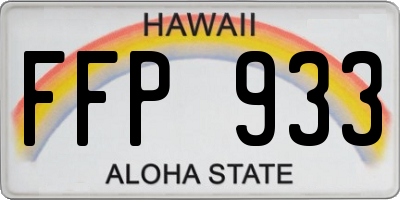 HI license plate FFP933
