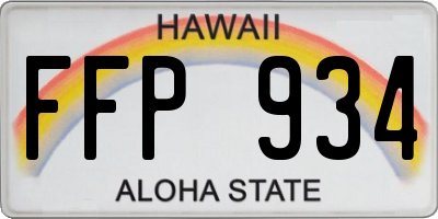HI license plate FFP934