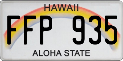 HI license plate FFP935
