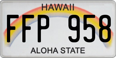 HI license plate FFP958