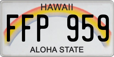 HI license plate FFP959