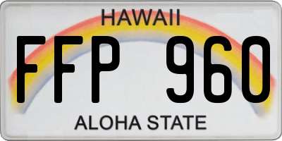 HI license plate FFP960