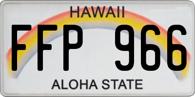 HI license plate FFP966