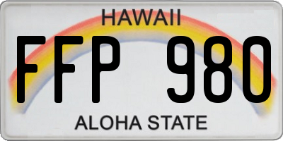 HI license plate FFP980