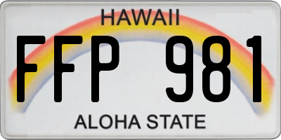 HI license plate FFP981