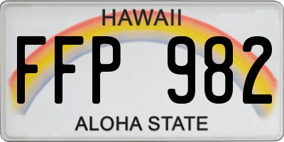 HI license plate FFP982