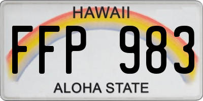HI license plate FFP983