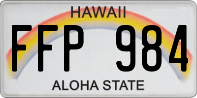 HI license plate FFP984