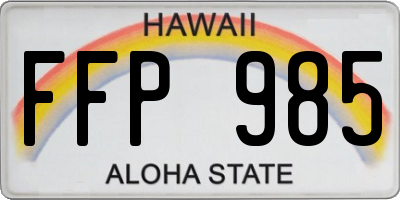 HI license plate FFP985