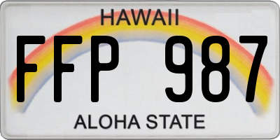 HI license plate FFP987