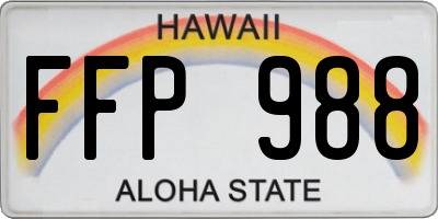 HI license plate FFP988