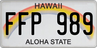 HI license plate FFP989
