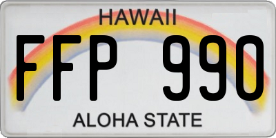 HI license plate FFP990