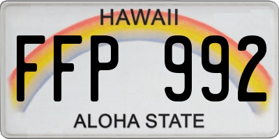 HI license plate FFP992