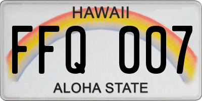HI license plate FFQ007
