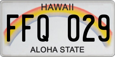 HI license plate FFQ029
